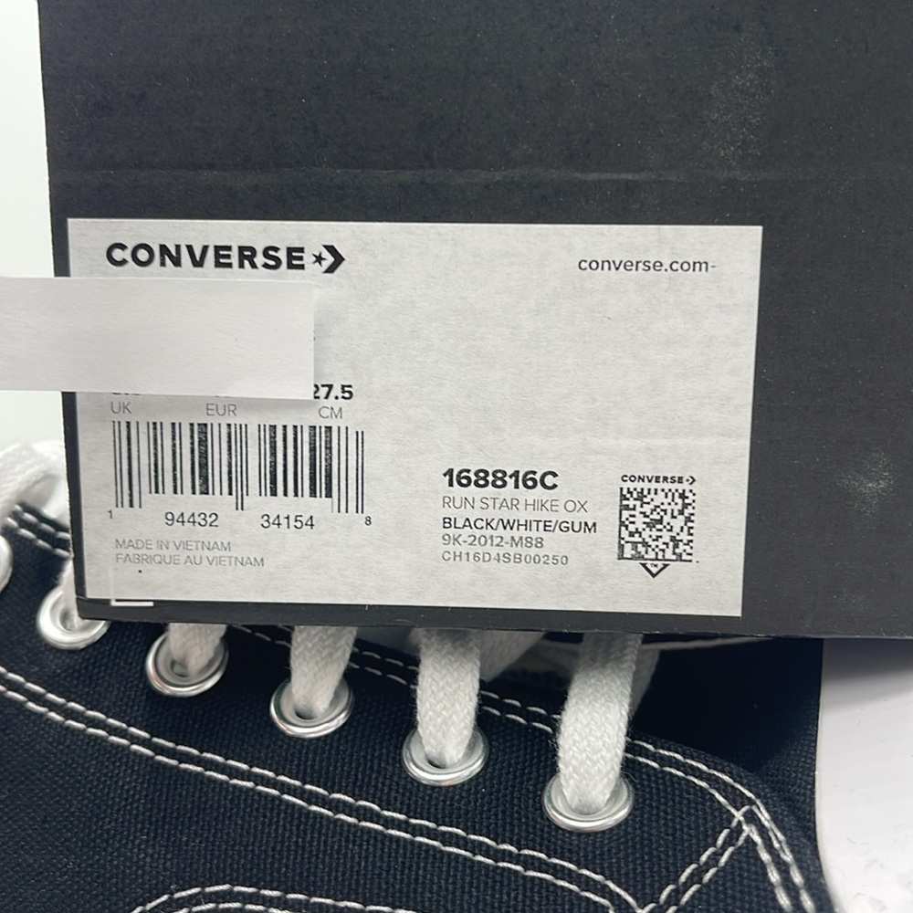 Converse Men’s RUN STAR HIKE OX BLACK/WHITE/GUM 168816C
Platforms Sneakers - Picture 16 of 16